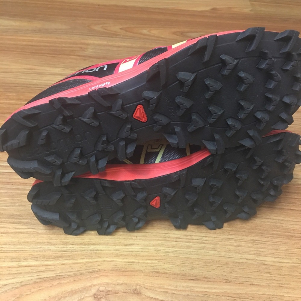 Salomon Fellraiser Black Red Hiking Trainers Gym Comfort Women's Size 8.5 - Picture 6 of 16